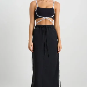 Flash Sale Aje ATHLETICA Logo Tape Spray Midi Skirt 647 Black