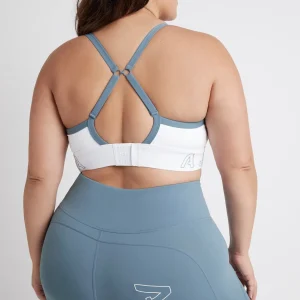 Online Aje ATHLETICA Logotape Adjustable Strap Sports Bra 307 White/Storm Blue