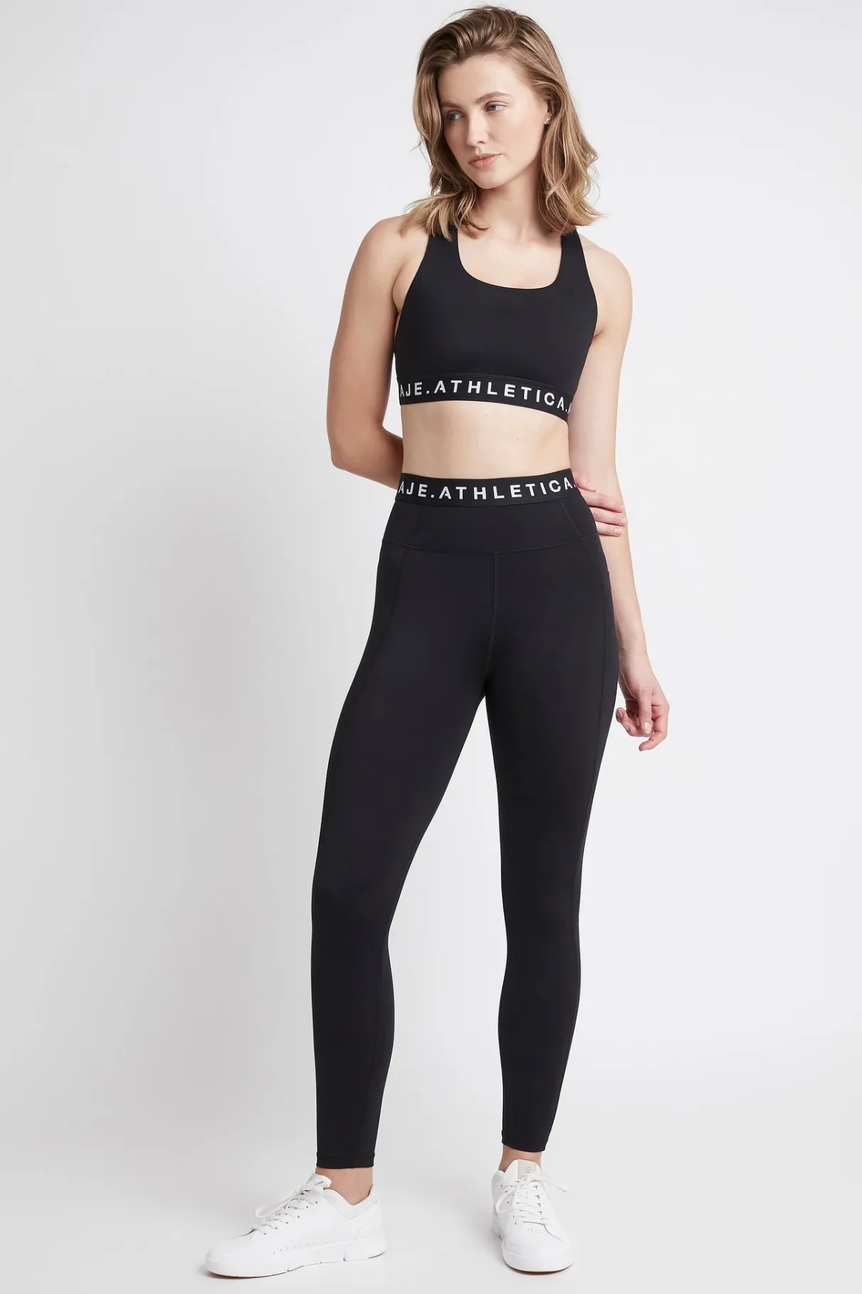 logotape_laser_cut_full_length_legging__0.webp Online Aje ATHLETICA Logotape Laser Cut Full Length Legging 208 Black/White