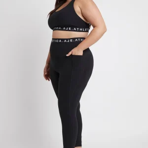 Online Aje ATHLETICA Logotape Laser Cut Full Length Legging 208 Black/White