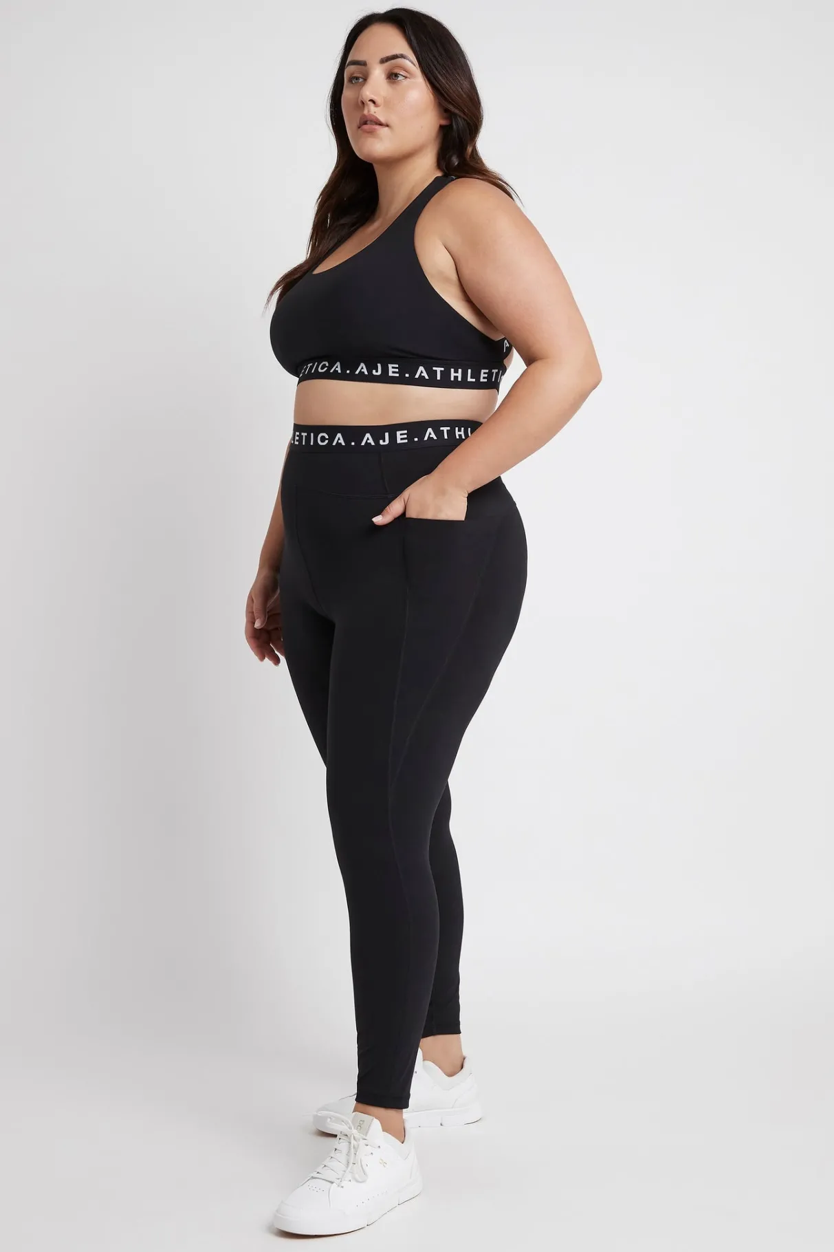 logotape_laser_cut_full_length_legging__10.webp Online Aje ATHLETICA Logotape Laser Cut Full Length Legging 208 Black/White