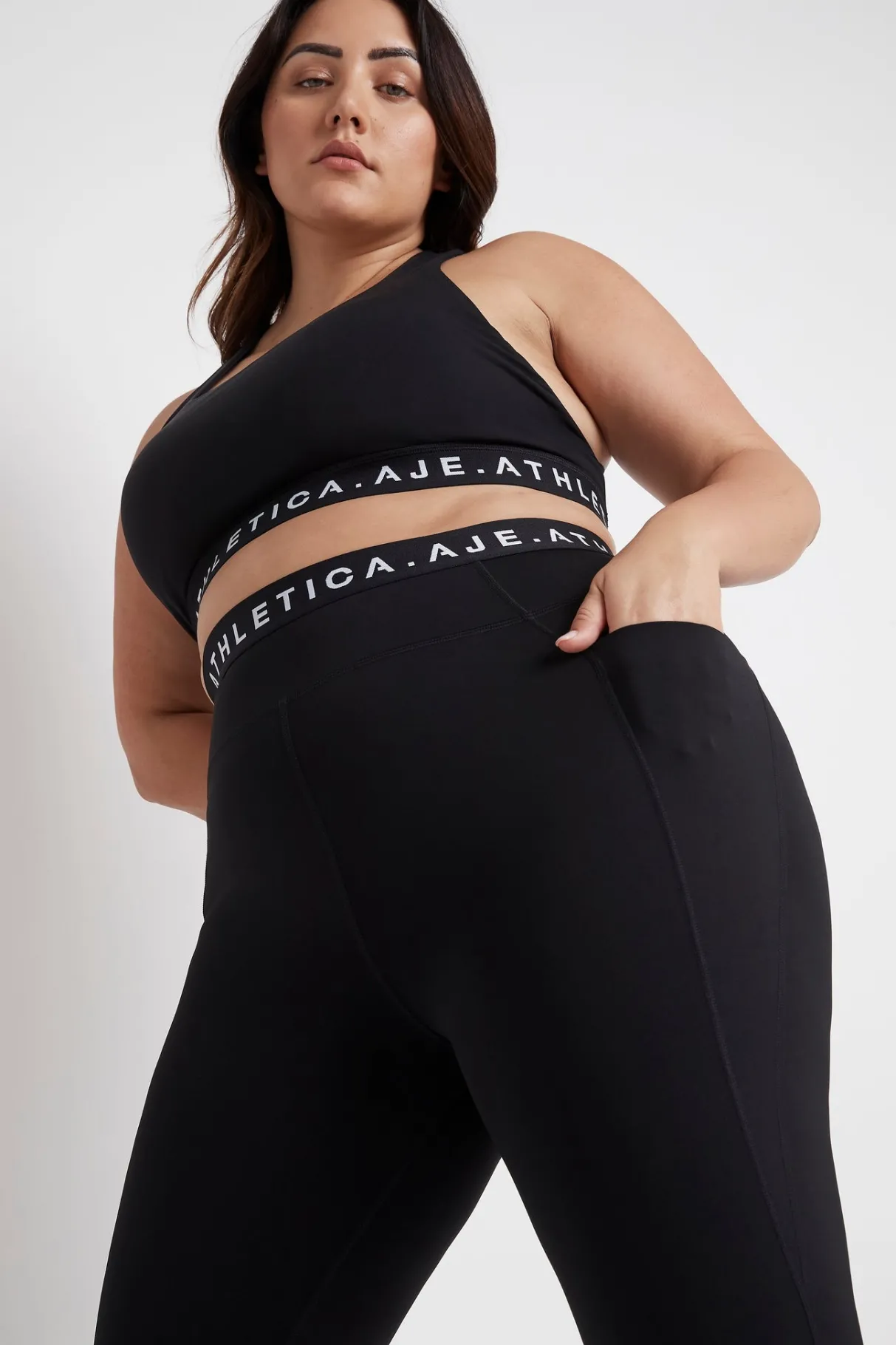 logotape_laser_cut_full_length_legging__11.webp Online Aje ATHLETICA Logotape Laser Cut Full Length Legging 208 Black/White