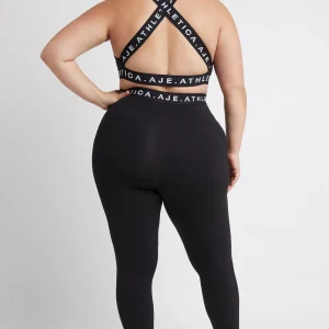 Online Aje ATHLETICA Logotape Laser Cut Full Length Legging 208 Black/White