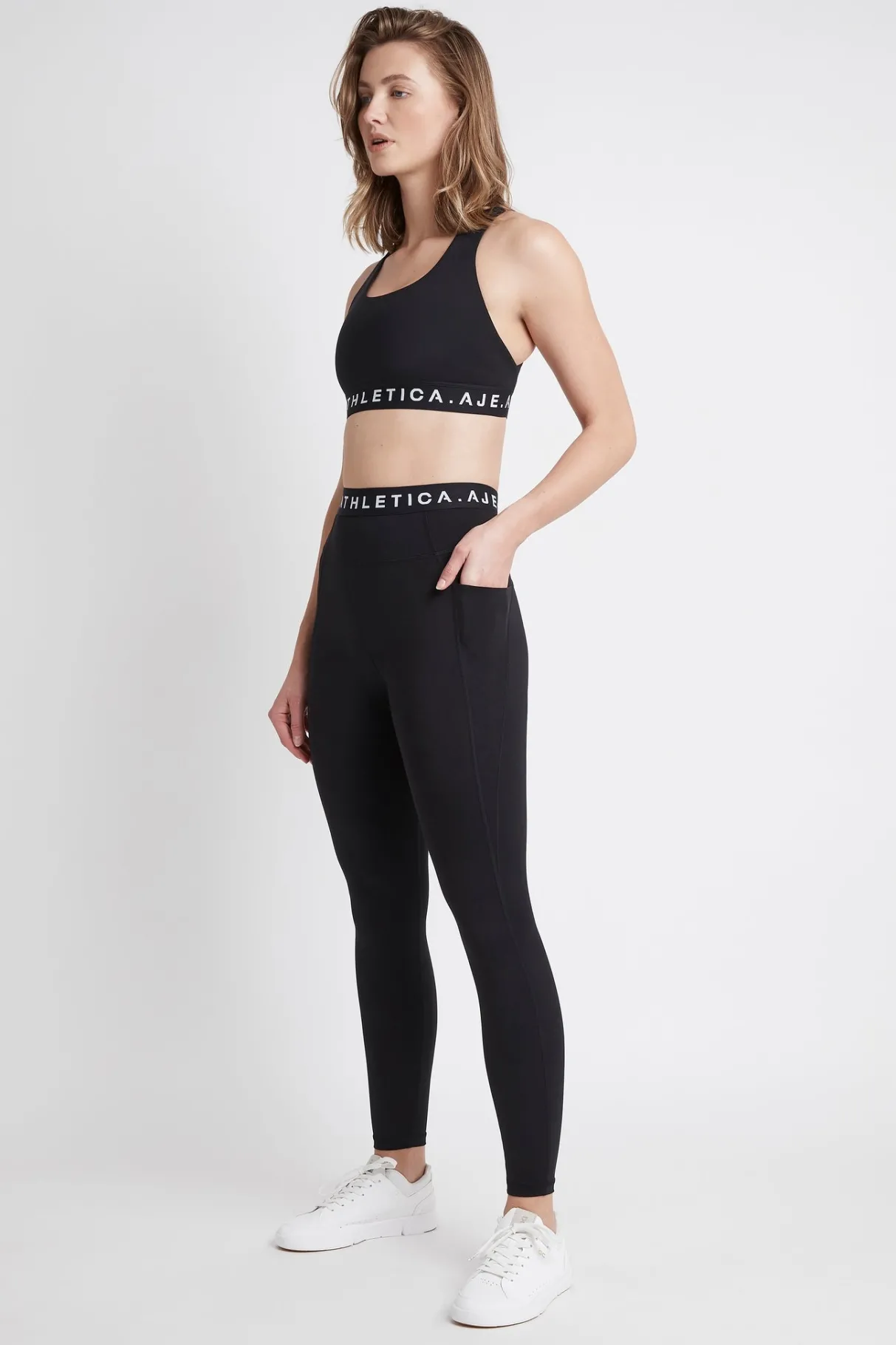 logotape_laser_cut_full_length_legging__2.webp Online Aje ATHLETICA Logotape Laser Cut Full Length Legging 208 Black/White