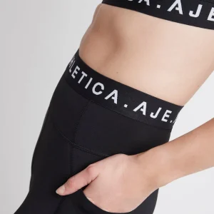 Online Aje ATHLETICA Logotape Laser Cut Full Length Legging 208 Black/White