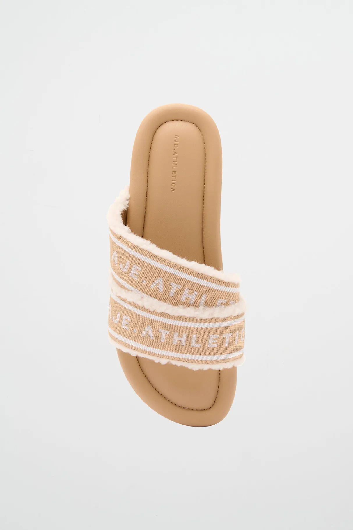 logotape_shearling_slides__2.webp Fashion Aje ATHLETICA Logotape Shearling Slides 938 Latte Beige