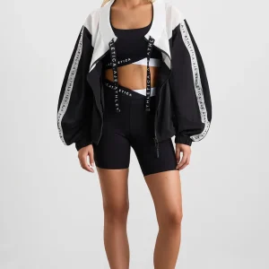 Sale Aje ATHLETICA Logotape Spray Jacket 762 Black/White