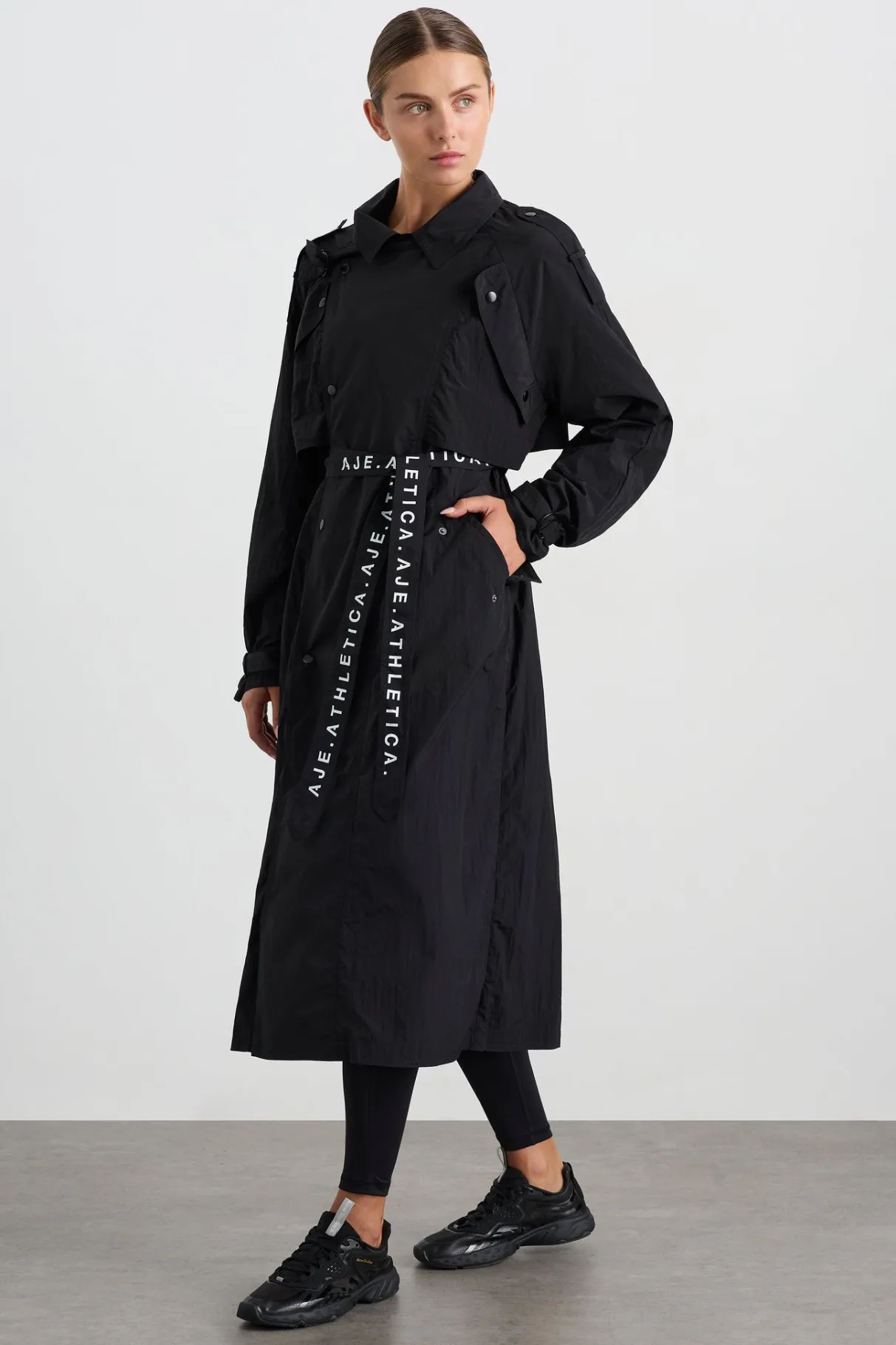 long_belted_windbreaker_jacket__0.webp Fashion Aje ATHLETICA Long Belted Windbreaker Jacket 703 Black/Black