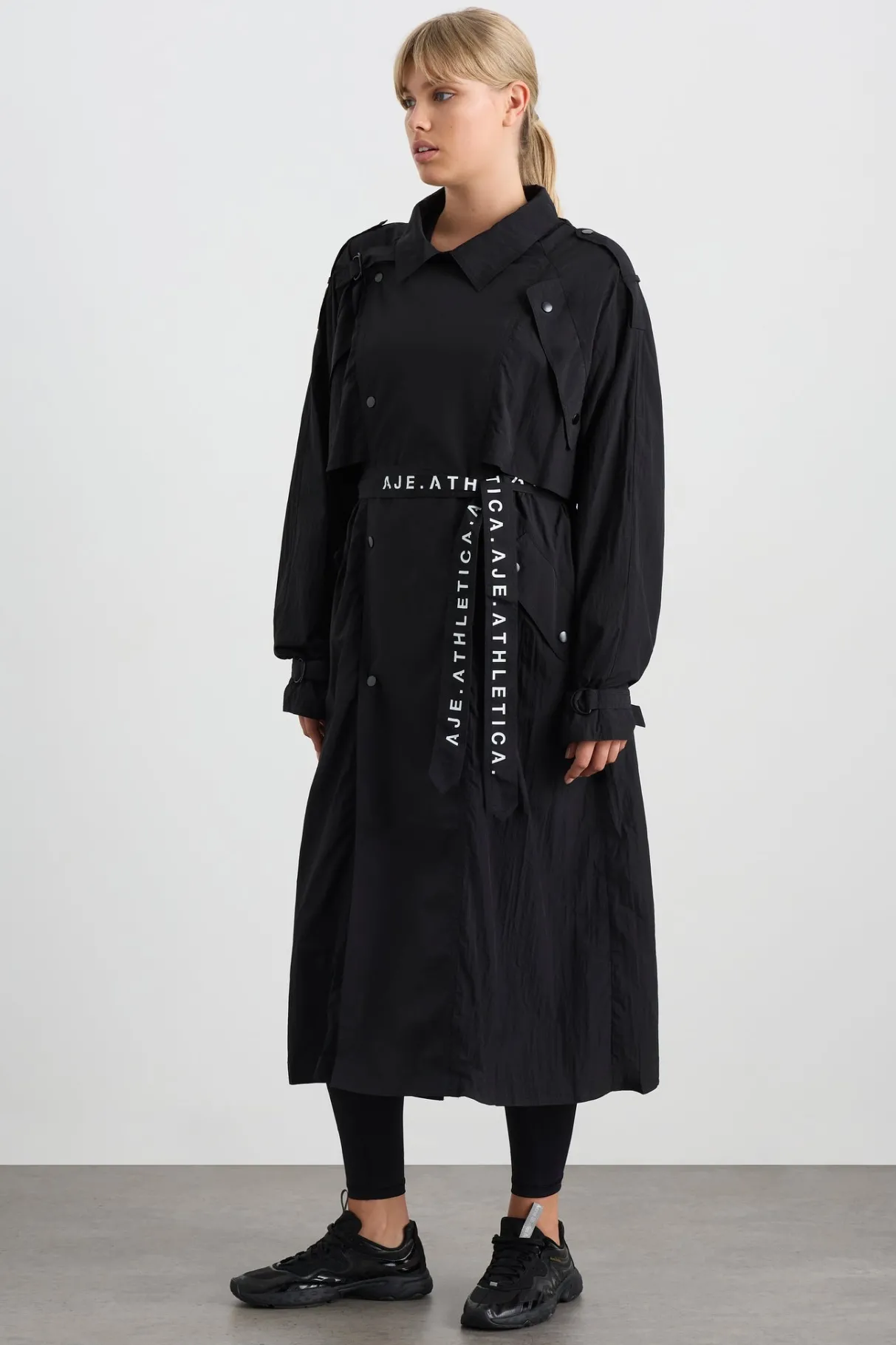 long_belted_windbreaker_jacket__7.webp Fashion Aje ATHLETICA Long Belted Windbreaker Jacket 703 Black/Black