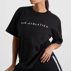 Discount Aje ATHLETICA Long Jersey Logo Tee 102 Black/White Logo