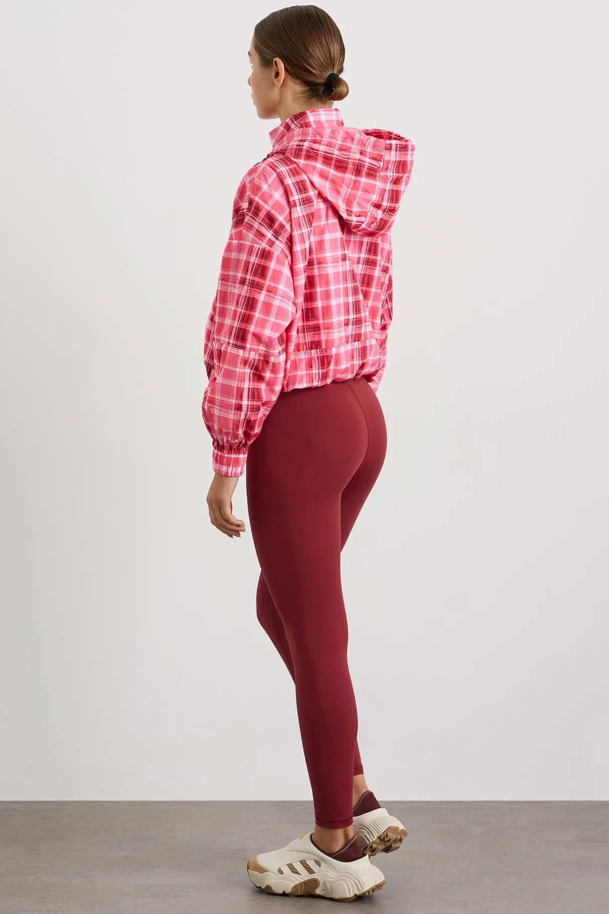 long_line_spray_jacket_5-1.webp Shop Aje ATHLETICA Long Line Spray Jacket Blurred Pink Check