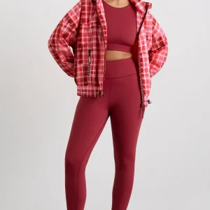 Shop Aje ATHLETICA Long Line Spray Jacket Blurred Pink Check