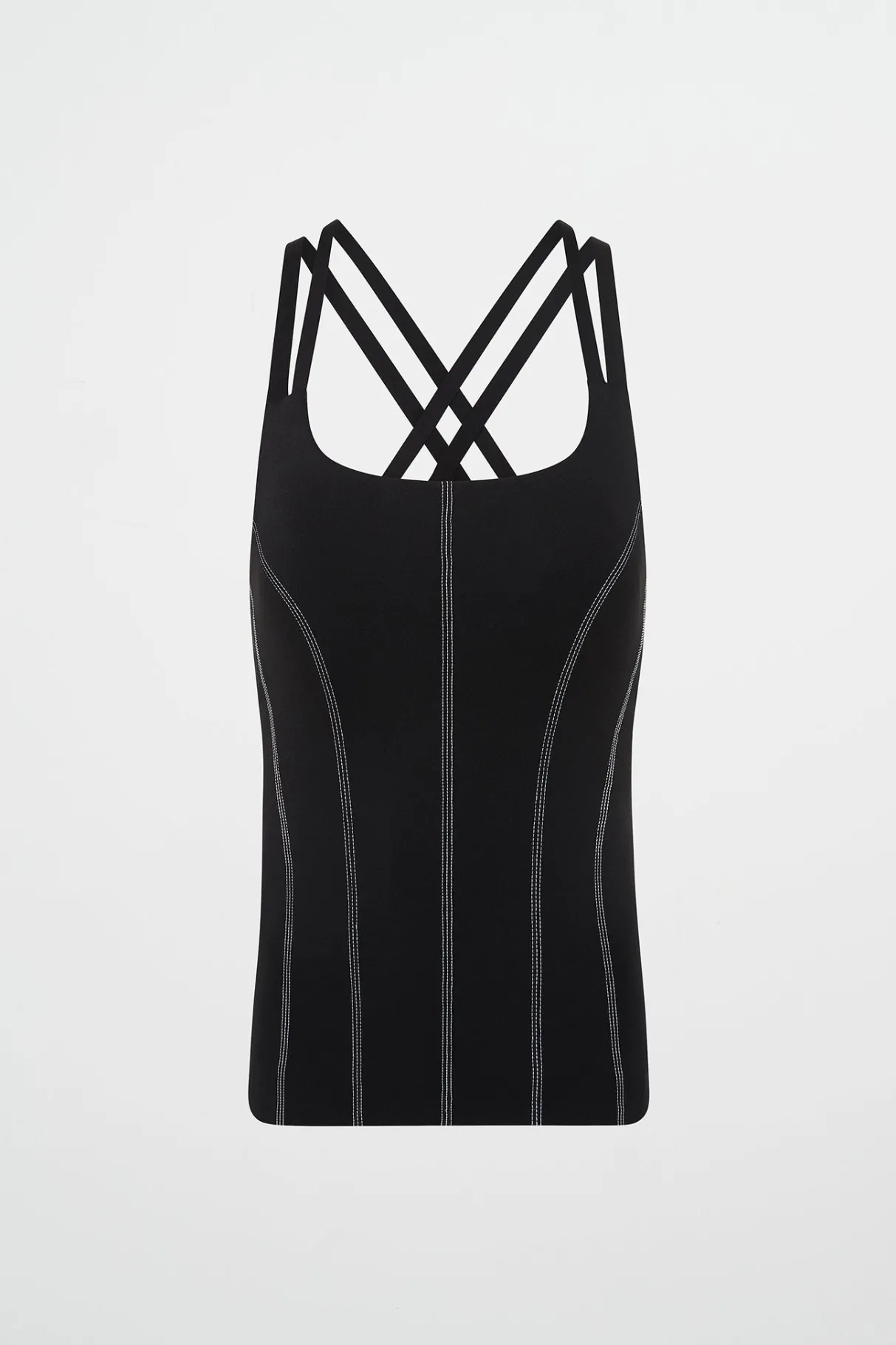 long_line_top_stitch_tank__1.webp Outlet Aje ATHLETICA Long Line Top Stitch Tank 123 Black