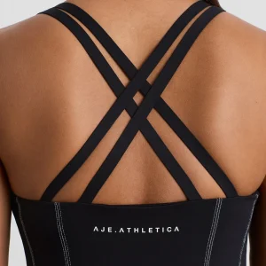 Outlet Aje ATHLETICA Long Line Top Stitch Tank 123 Black