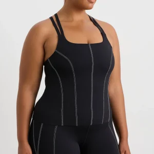 Outlet Aje ATHLETICA Long Line Top Stitch Tank 123 Black