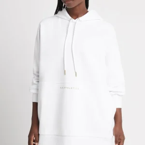 New Aje ATHLETICA Long Sleeve Hoodie Dress 804 White/Gold