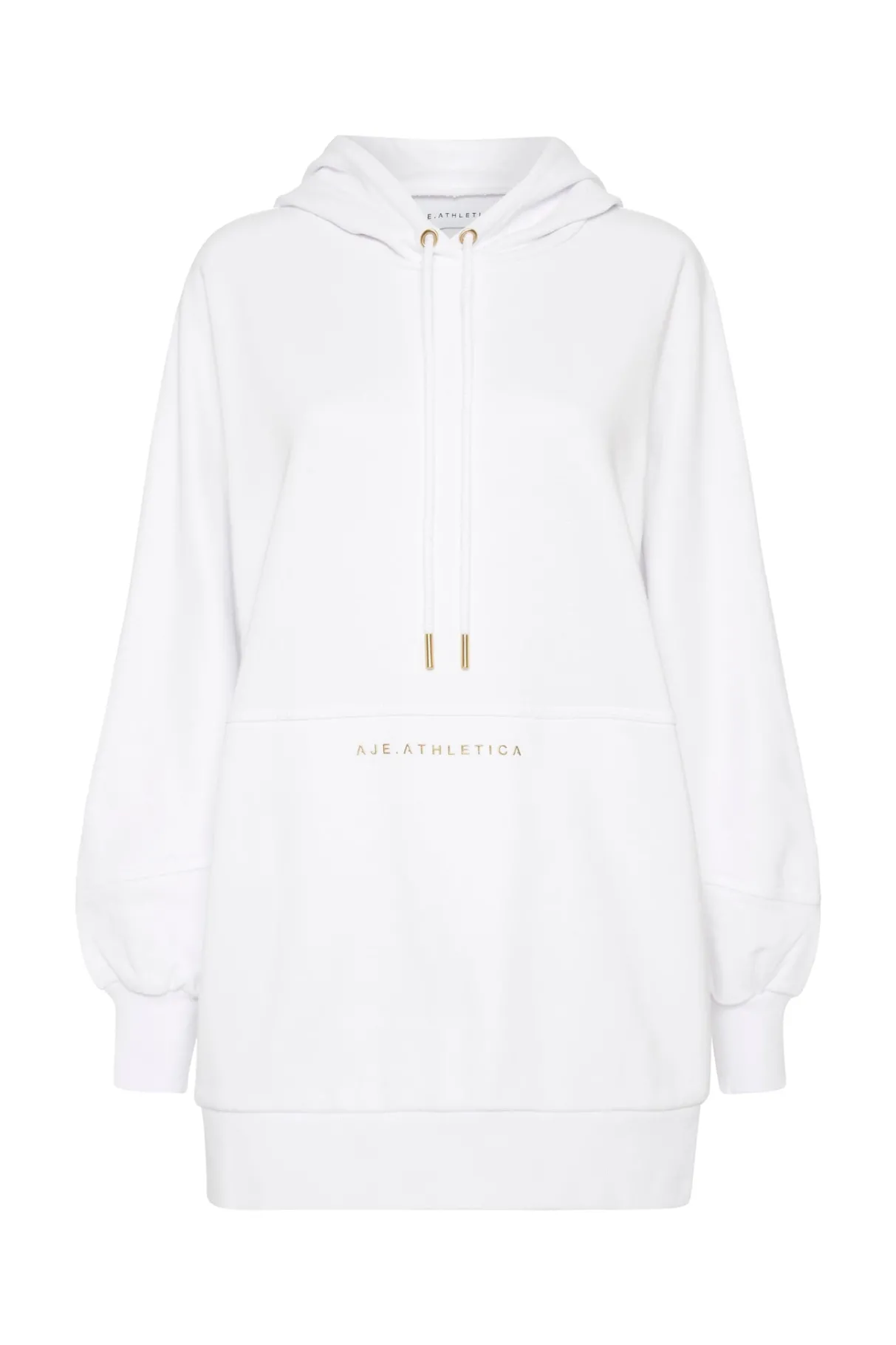 long_sleeve_hoodie_dress__1.webp New Aje ATHLETICA Long Sleeve Hoodie Dress 804 White/Gold