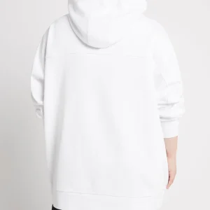 New Aje ATHLETICA Long Sleeve Hoodie Dress 804 White/Gold