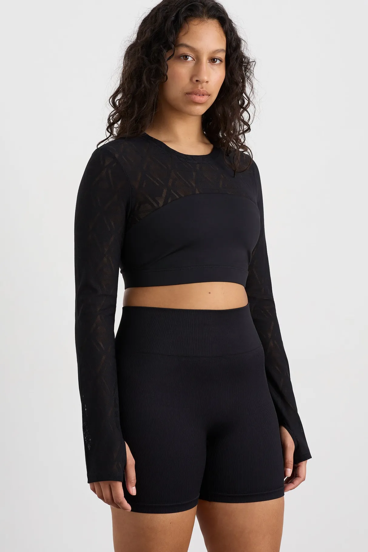 long_sleeve_mesh_crop_top__5.webp New Aje ATHLETICA Long Sleeve Mesh Crop Top 356 Black
