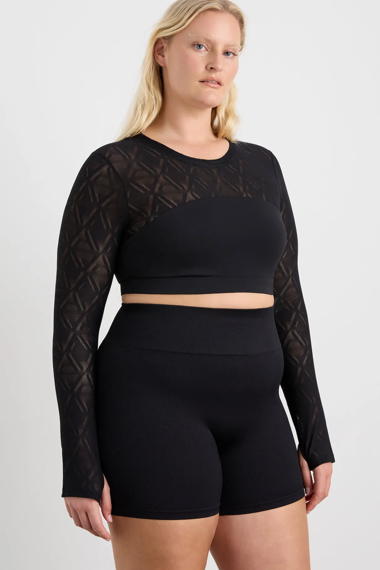 long_sleeve_mesh_crop_top__9.webp New Aje ATHLETICA Long Sleeve Mesh Crop Top 356 Black