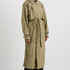 Fashion Aje ATHLETICA Longline Belted Trench 703 Soft Khaki/Black