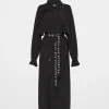 Best Aje ATHLETICA Longline Belted Trench 703 Black