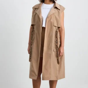 Online Aje ATHLETICA Longline Belted Vest 703 Natural Tan