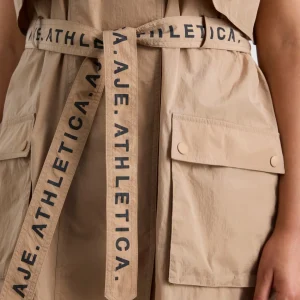 Online Aje ATHLETICA Longline Belted Vest 703 Natural Tan