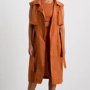 Shop Aje ATHLETICA Longline Belted Vest 703 Copper Orange