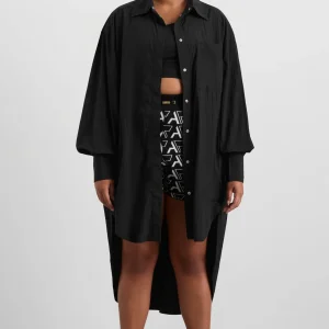 Outlet Aje ATHLETICA Longline Windbreaker Shirt 438 Black