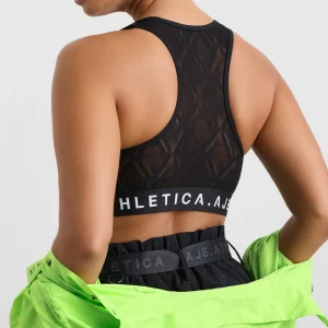 Online Aje ATHLETICA Mesh Back Sports Bra 375 Black/White Logo