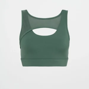 New Aje ATHLETICA Mesh Keyhole Front Bra 371 Moss Green