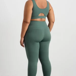 New Aje ATHLETICA Mesh Keyhole Front Bra 371 Moss Green