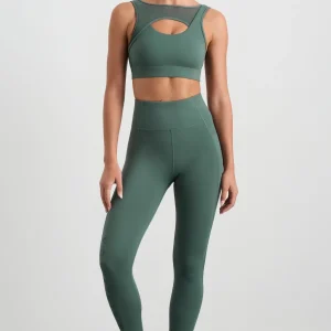 New Aje ATHLETICA Mesh Keyhole Front Bra 371 Moss Green