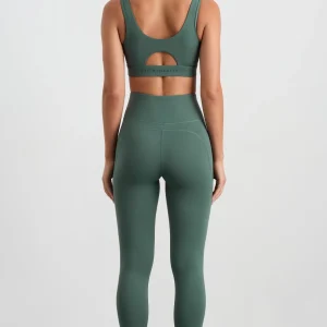 New Aje ATHLETICA Mesh Keyhole Front Bra 371 Moss Green