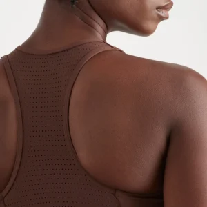 Sale Aje ATHLETICA Mesh Racer Back Sports Bra 338 Dark Chocolate