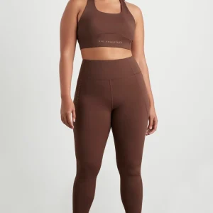 Sale Aje ATHLETICA Mesh Racer Back Sports Bra 338 Dark Chocolate