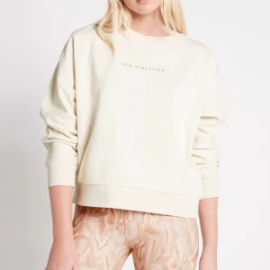 Online Aje ATHLETICA Metallic Signature Logo Crew Jumper 401 Light Ivory
