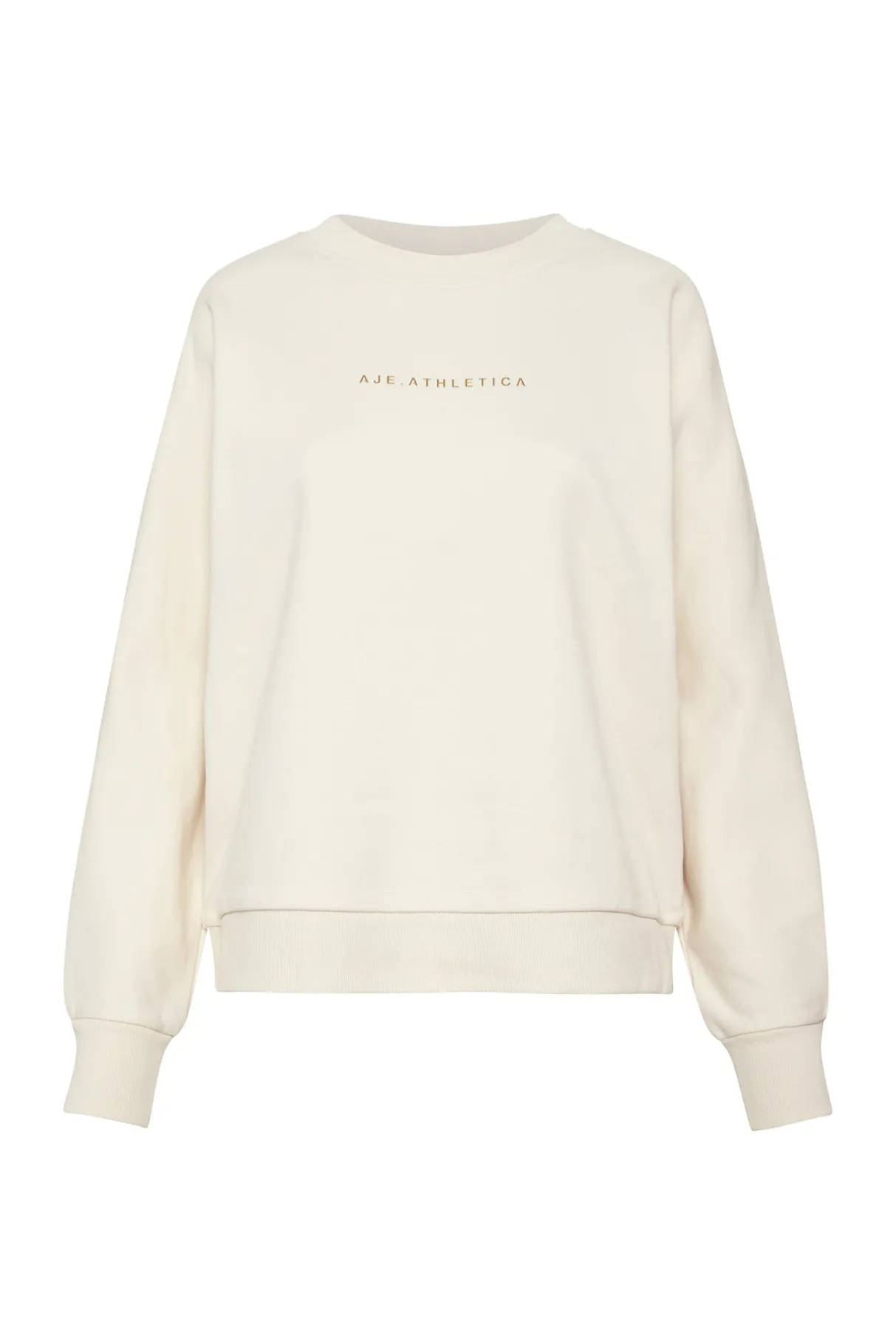 metallic_signature_logo_crew_jumper__1.webp Online Aje ATHLETICA Metallic Signature Logo Crew Jumper 401 Light Ivory