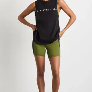 Sale Aje ATHLETICA Mid Length Bike Short 606 Evergreen Black