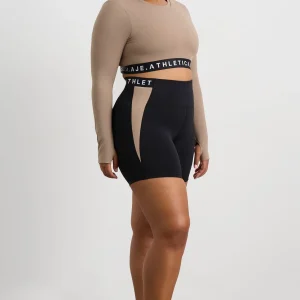 Best Aje ATHLETICA Mid Length Logo Bike Short 250 Black/Dune