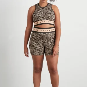 Online Aje ATHLETICA Mid Length Seamless Bike Shorts 624 Geo Print/Beige
