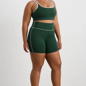 Cheap Aje ATHLETICA Mid Piped Bike Shorts 607 Pine Green White
