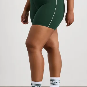 Cheap Aje ATHLETICA Mid Piped Bike Shorts 607 Pine Green White