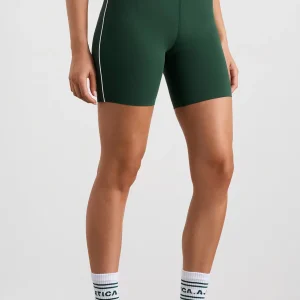 Cheap Aje ATHLETICA Mid Piped Bike Shorts 607 Pine Green White