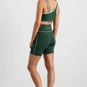 Cheap Aje ATHLETICA Mid Piped Bike Shorts 607 Pine Green White