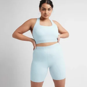 Fashion Aje ATHLETICA Mid Rise Logotape Shorts 607 Ice Blue