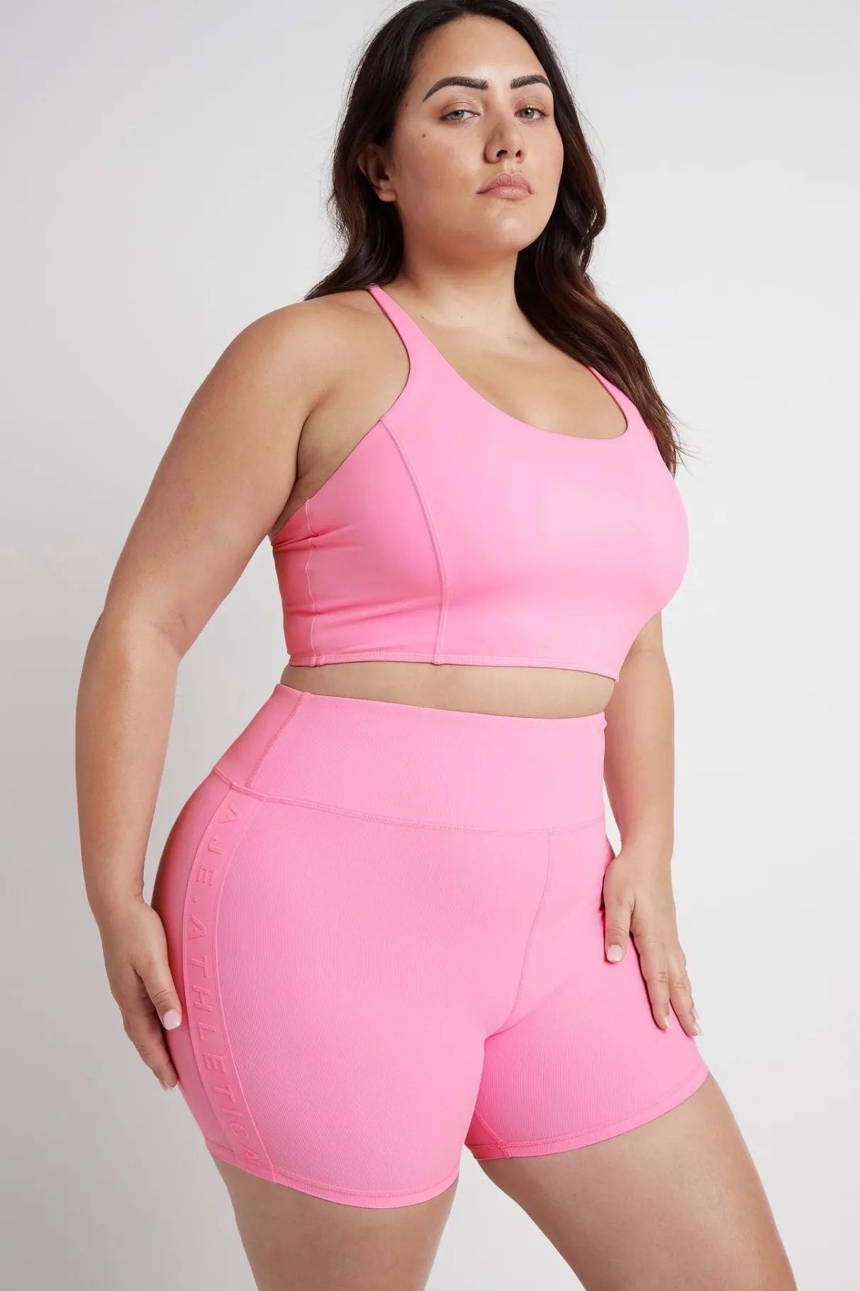midrise_logo_bike_shorts__14.webp Outlet Aje ATHLETICA Mid-Rise Logo Bike Shorts 610 Dahlia Pink