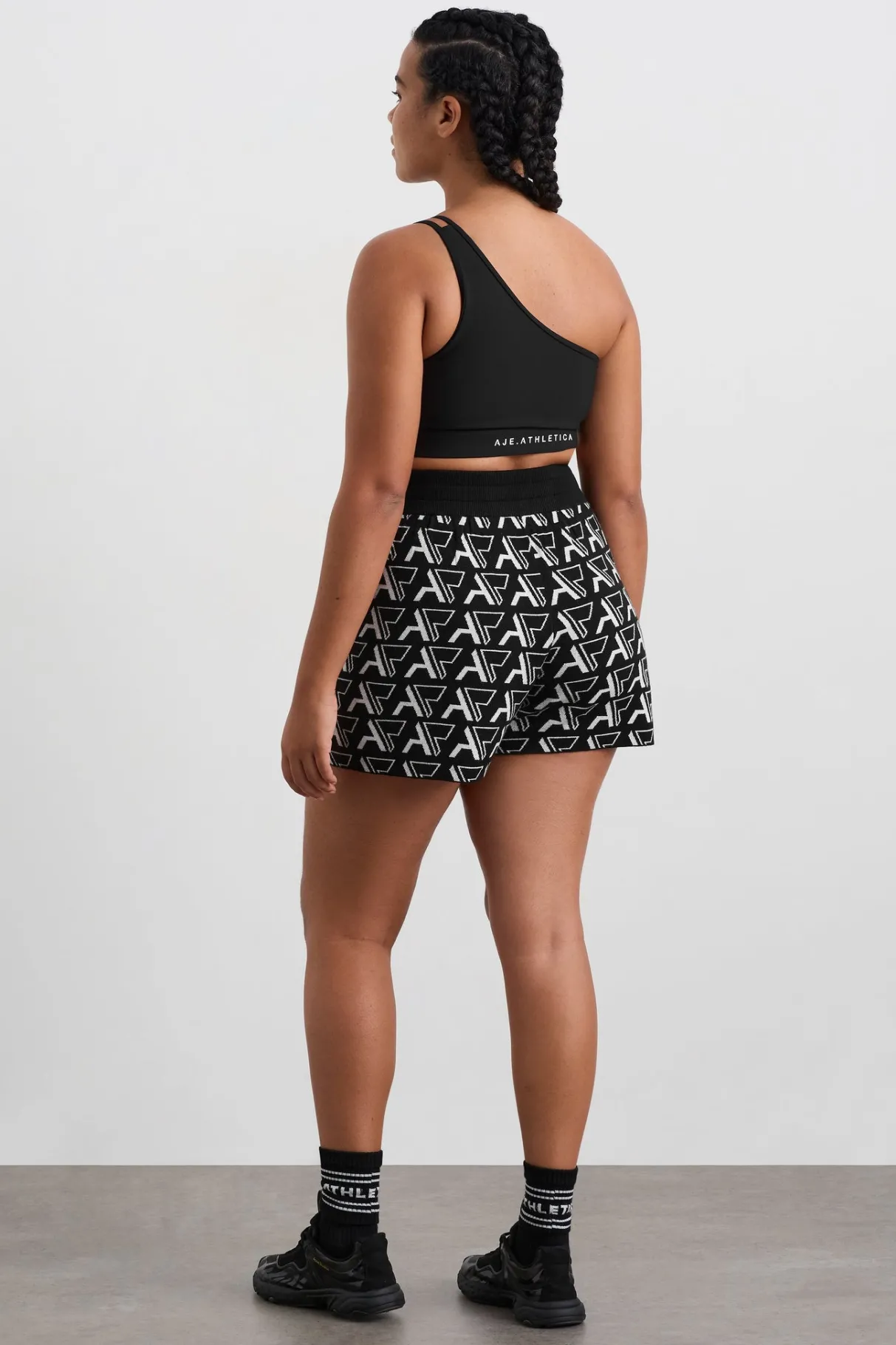 monogram_shorts__9.webp Hot Aje ATHLETICA Monogram Shorts 640 Monogram Intarsia