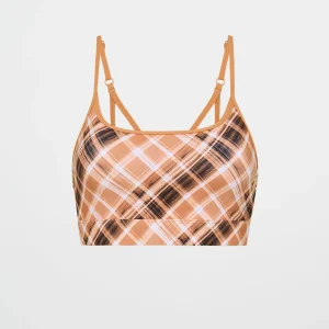 Shop Aje ATHLETICA Multi Strap Sports Bra 363 Blurred Tan Check